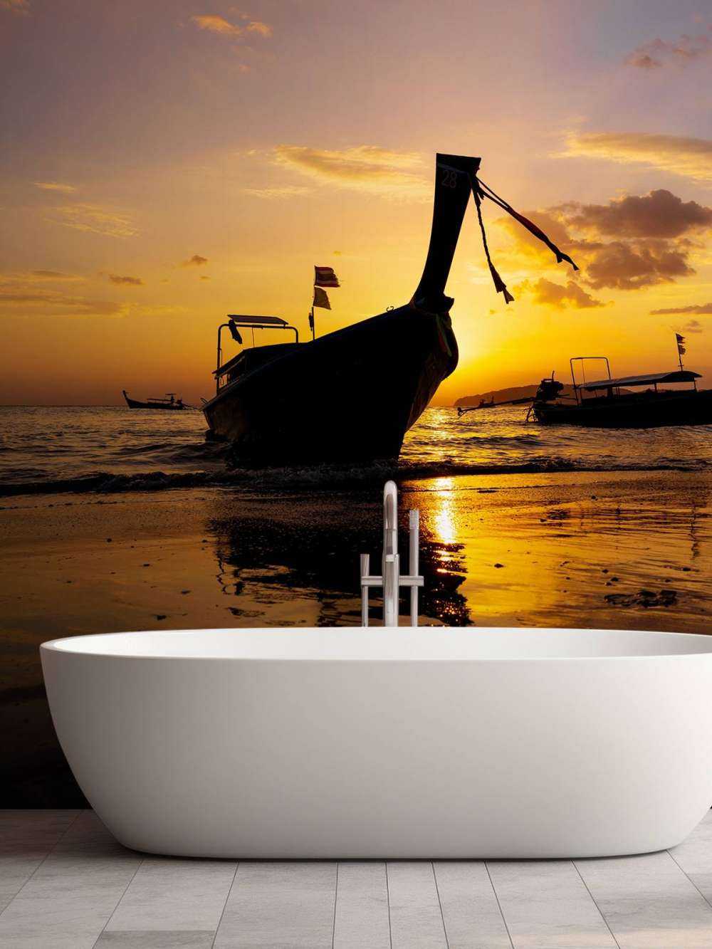 Traditional long tail boat