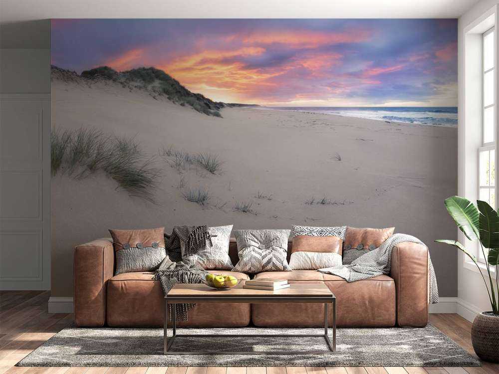 Sunrise over sand dunes