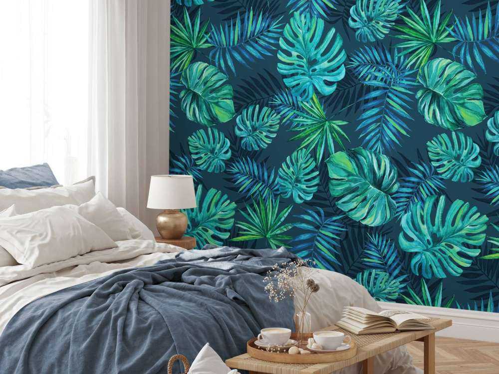 Tropical watercolor plants