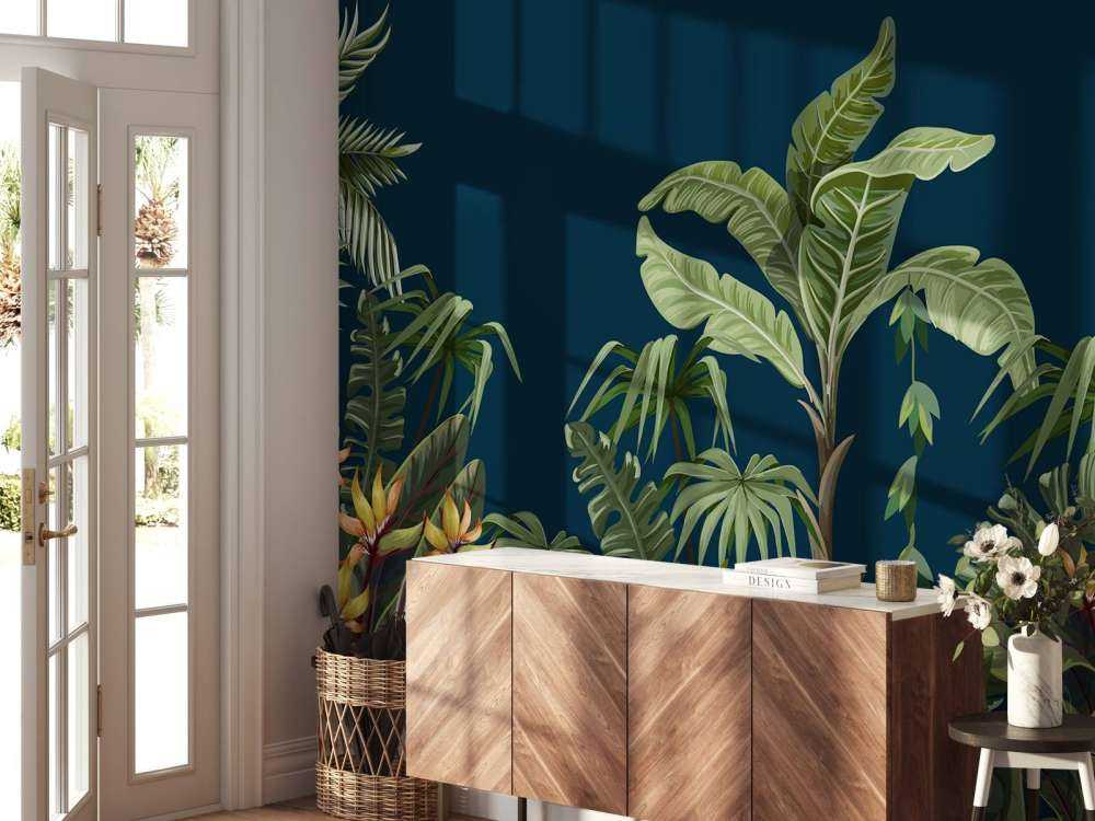 Jungle flowers and trees