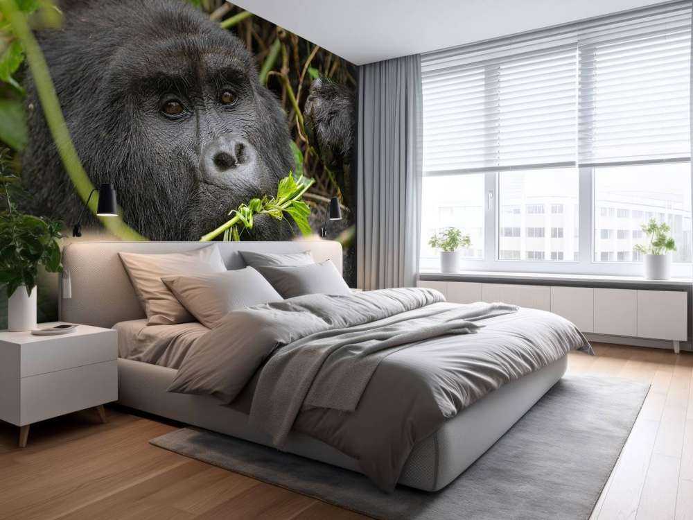 Gorilla between the branches