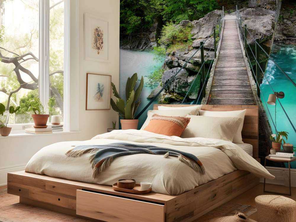 Bridge over beautiful blue river