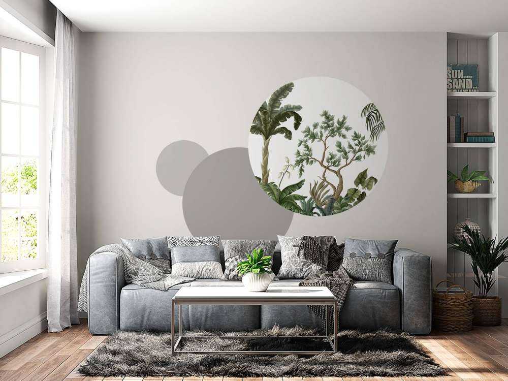 Jungle landscape with palm trees