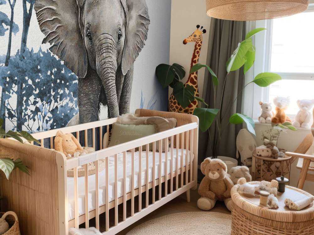 Elephant in the jungle blue