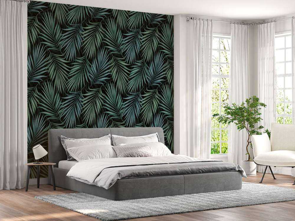 Tropical pattern green leaves