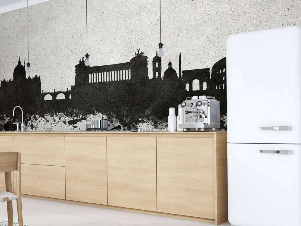 Watercolor skyline, Rome