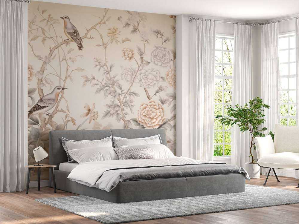 Drawn flower landscape