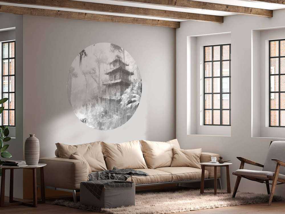 Hidden Hut in Misty Forest