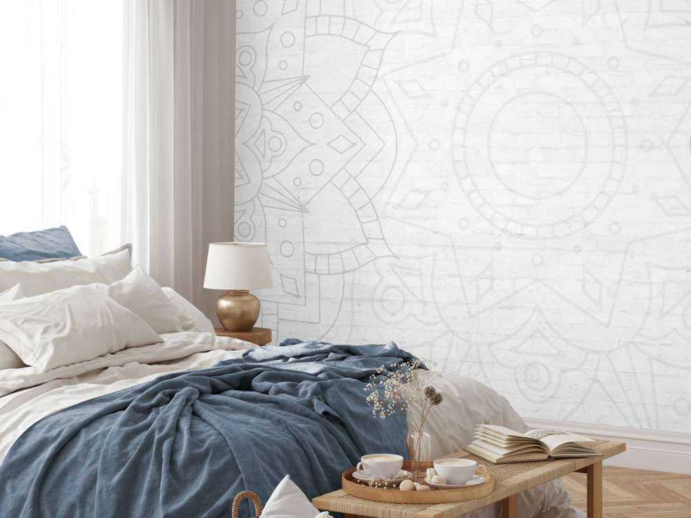 White Geometric Mandala