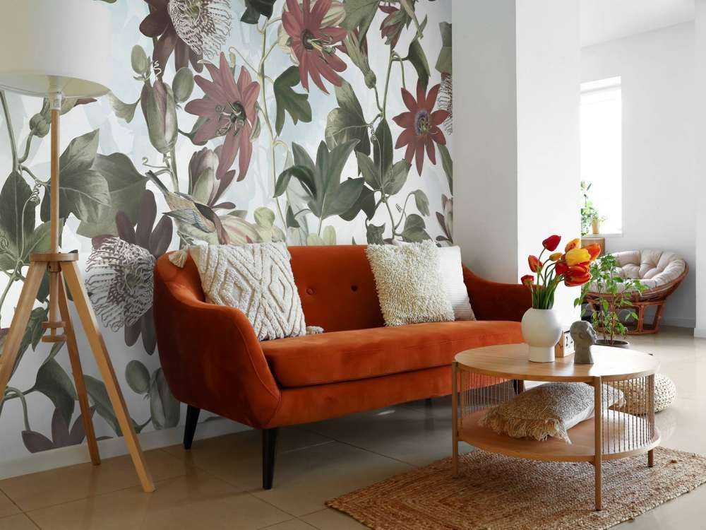 Seven Birds in Enchanted Foliage - Soft Blue