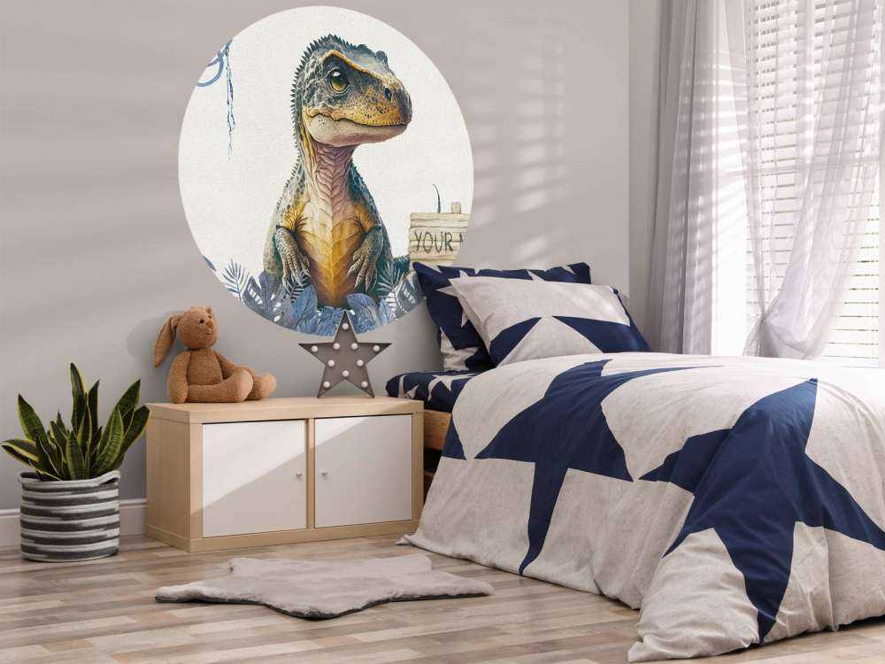 Baby t-rex in the blue jungle