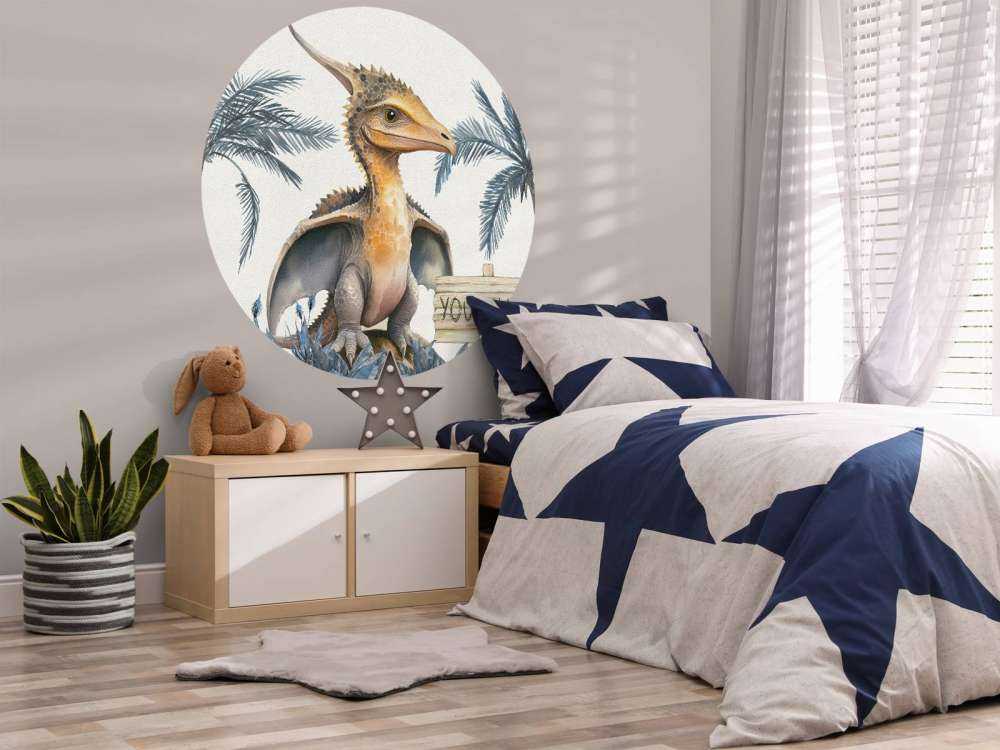 Baby pteranodon in the blue jungle