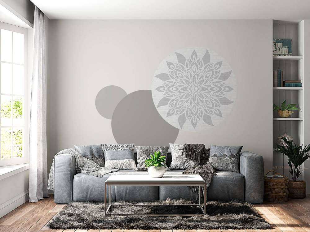 Soft gray Mandala Flower