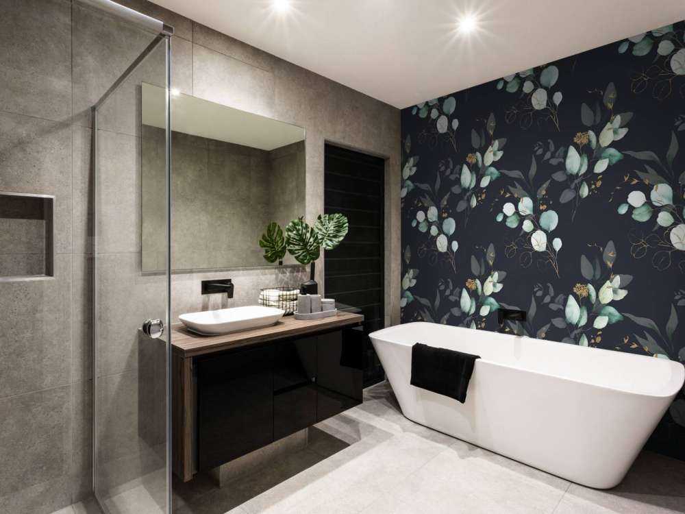 Dark blue leaves with gold