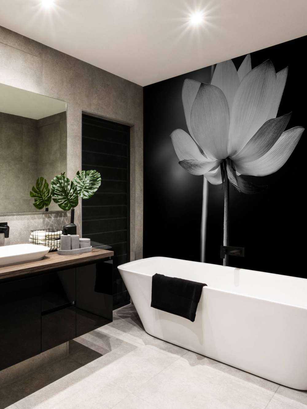 Lotus flowers black and white