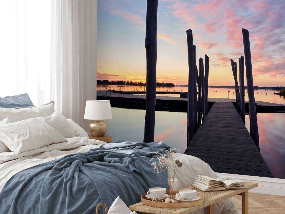 Sunrise at swimming dock