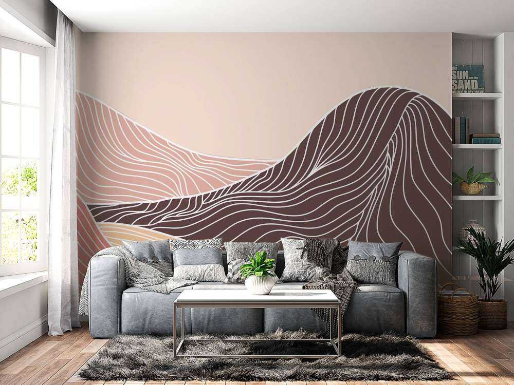 Colored lineart mountains