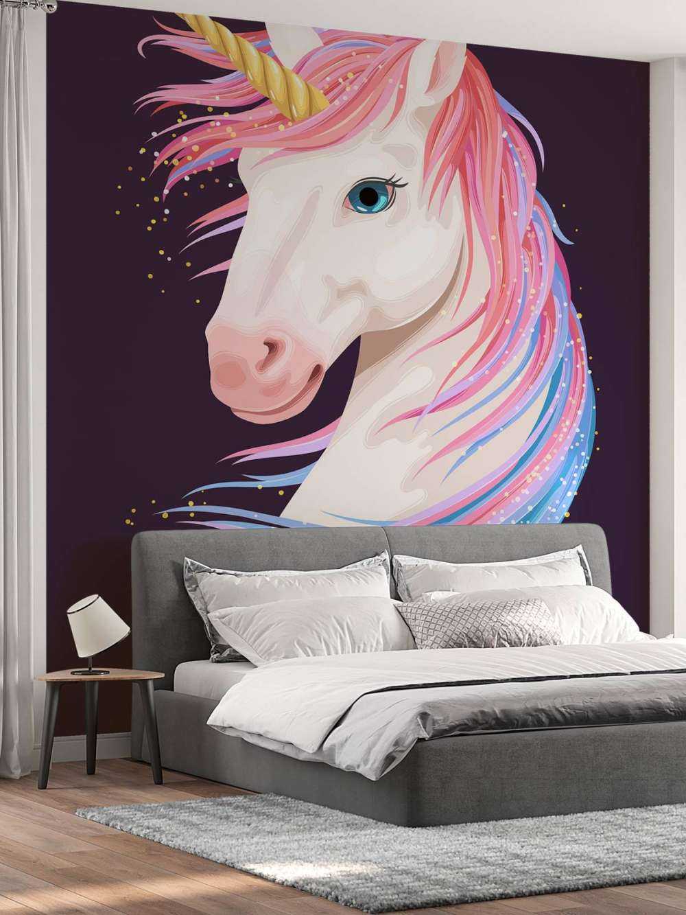 Unicorn with coloured mane