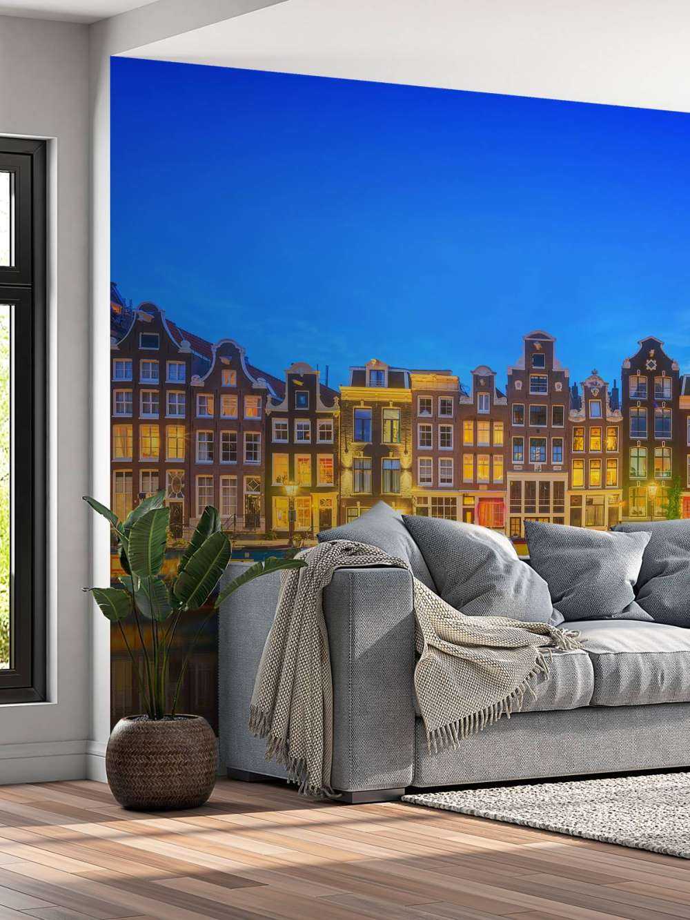 Amsterdam canal at night