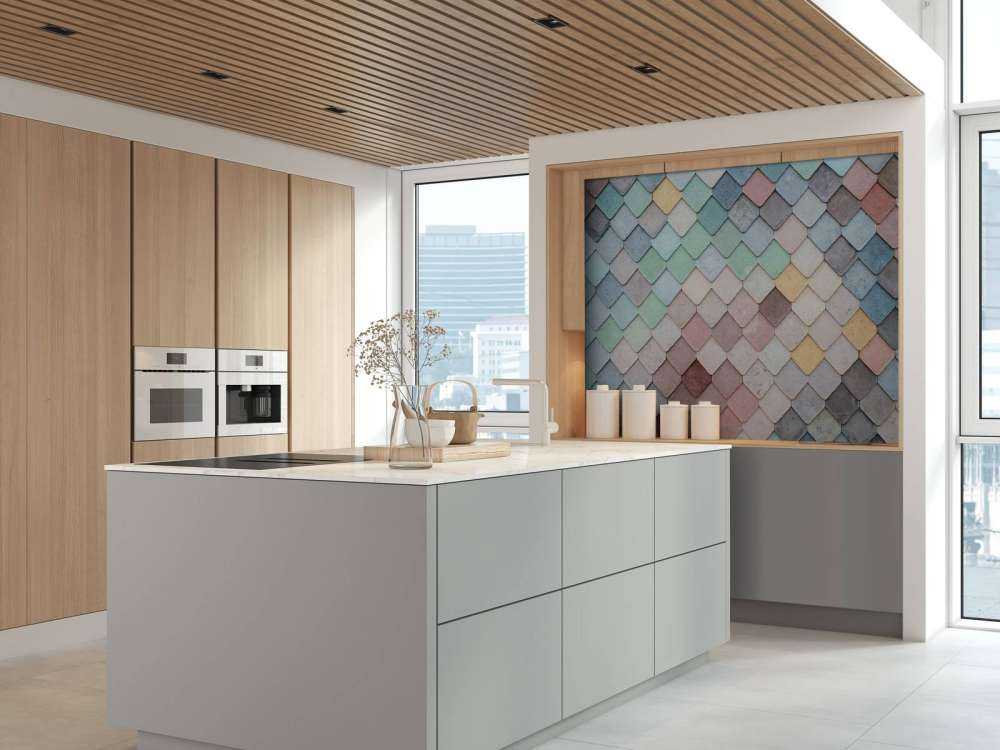 Pastel coloured tiles