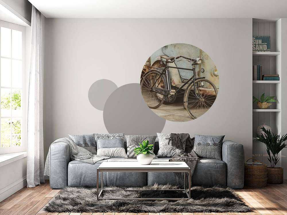 Retro old bike with truck