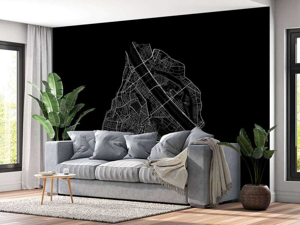 Map of Vienna city centre, black