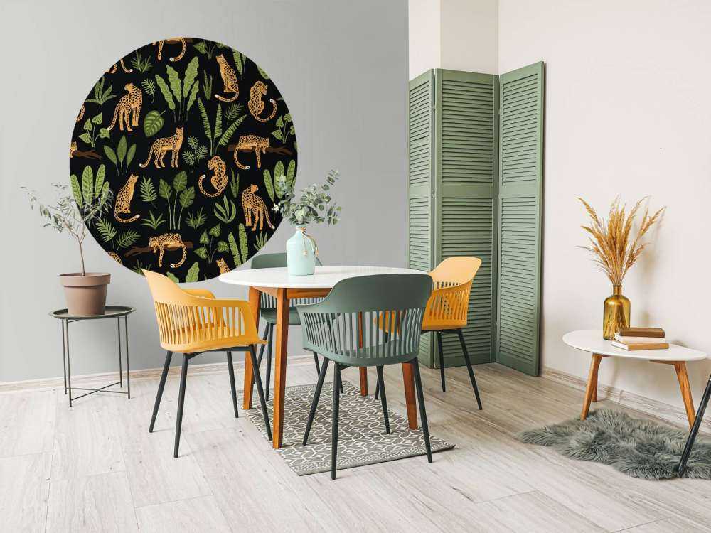 Leopard pattern on a black background