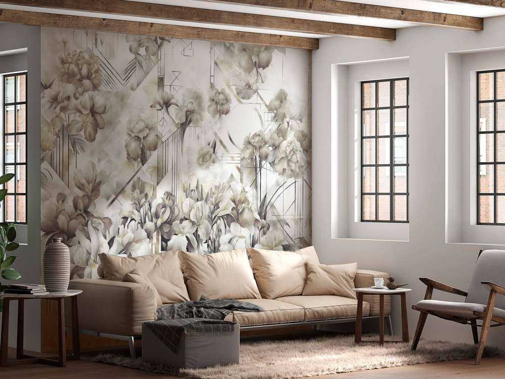 Huge Watercolor Irises Green