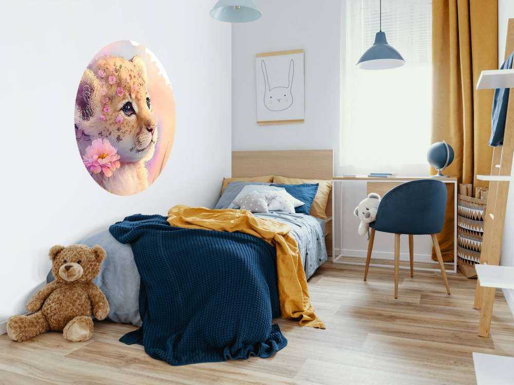 Dreamy puppy among the flowers