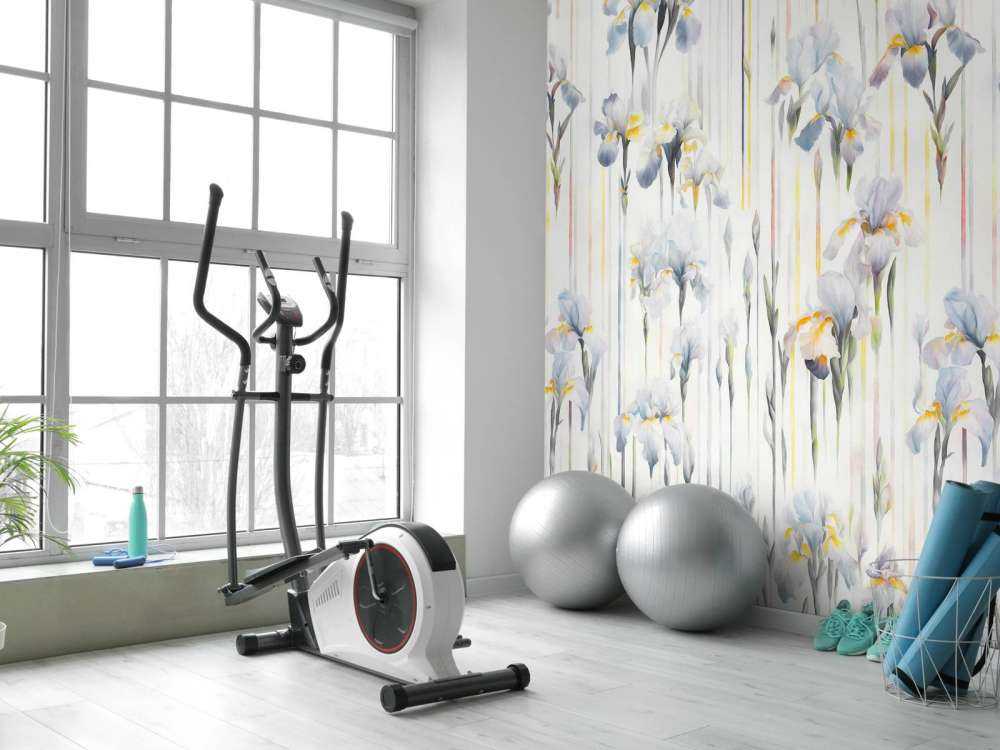 Irises and Stripes Seamless Blue