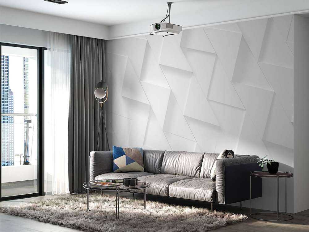 White 3D triangles