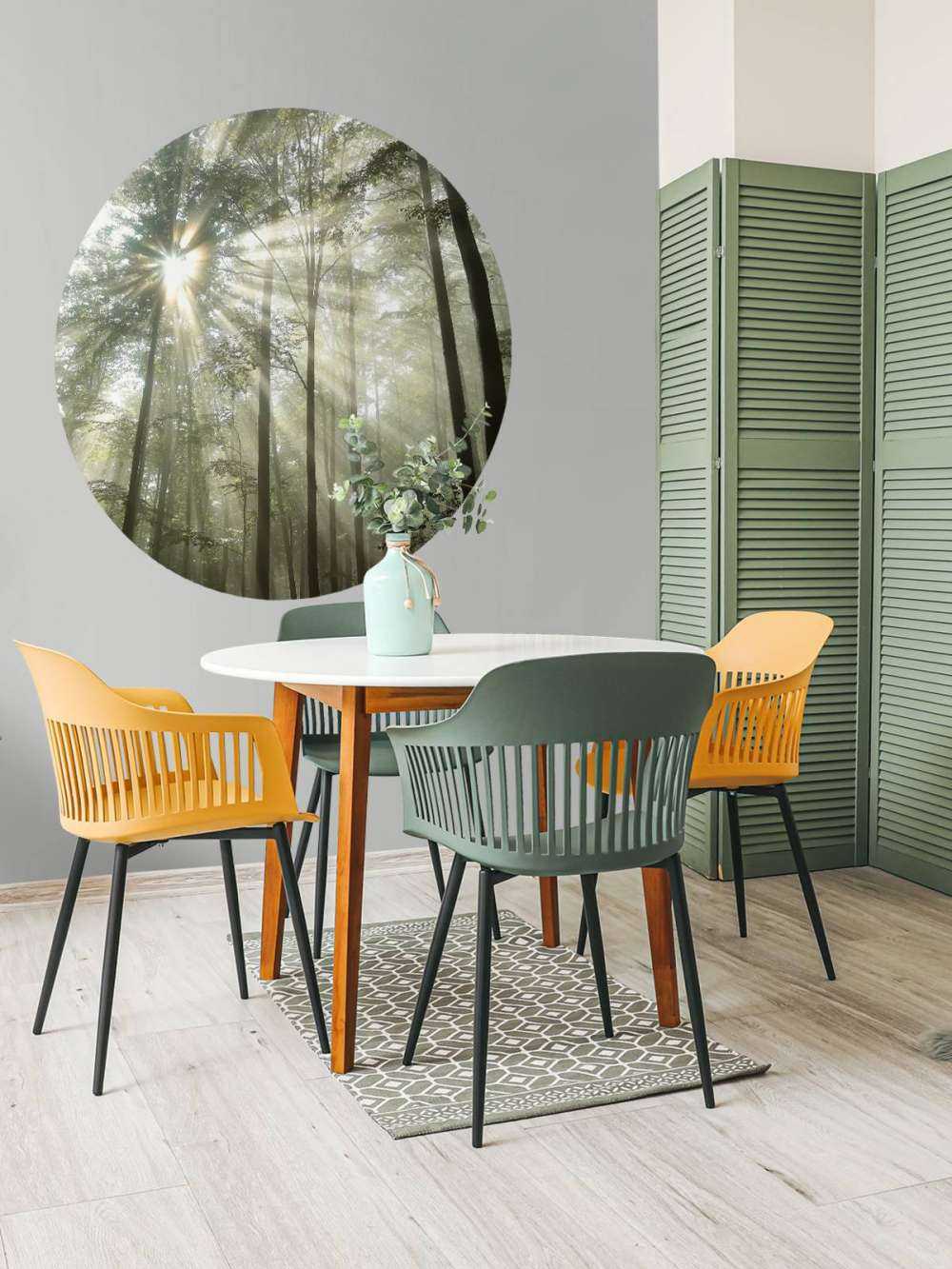 Forest in foggy weather