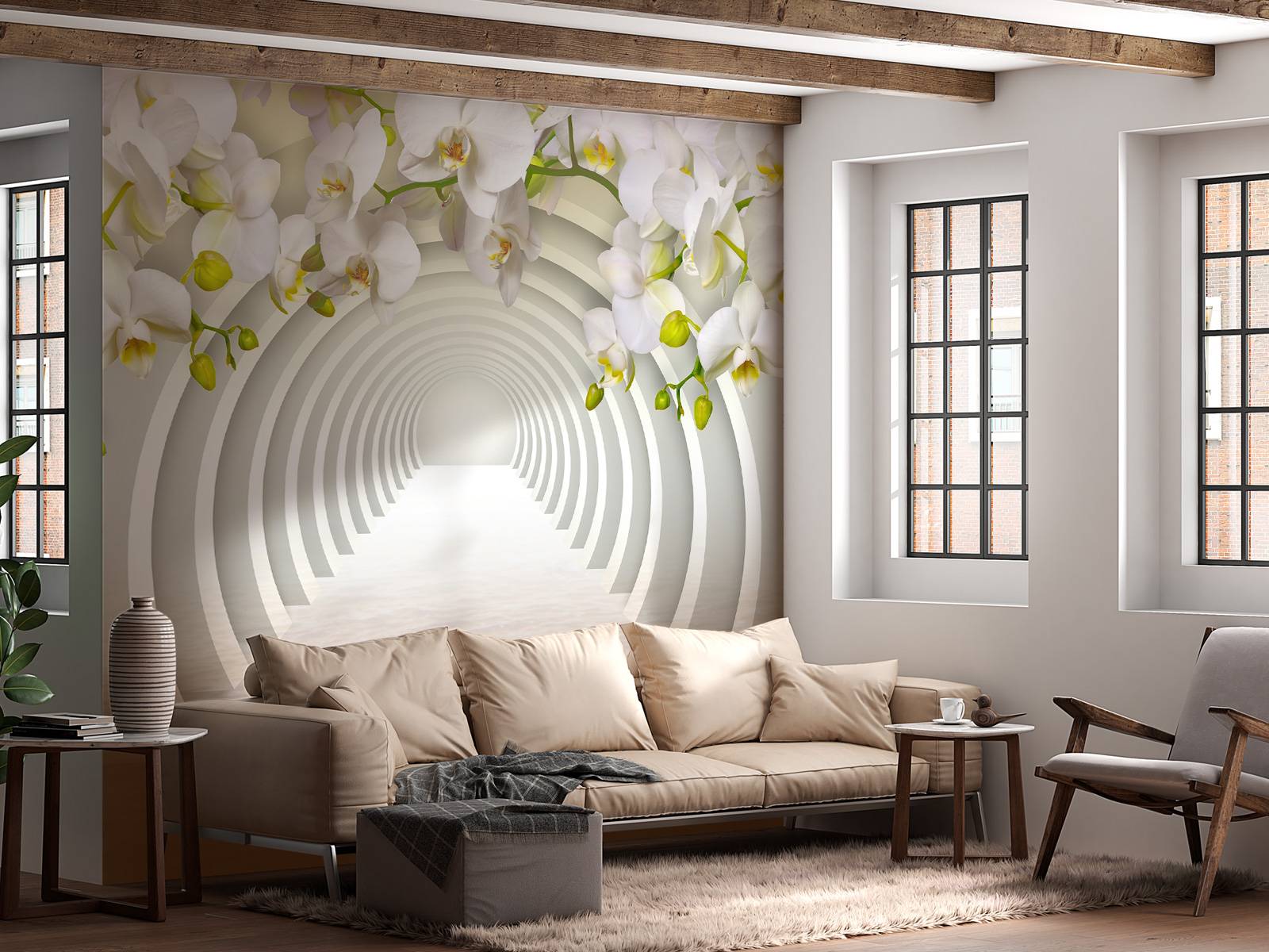 Tunnel with orchids