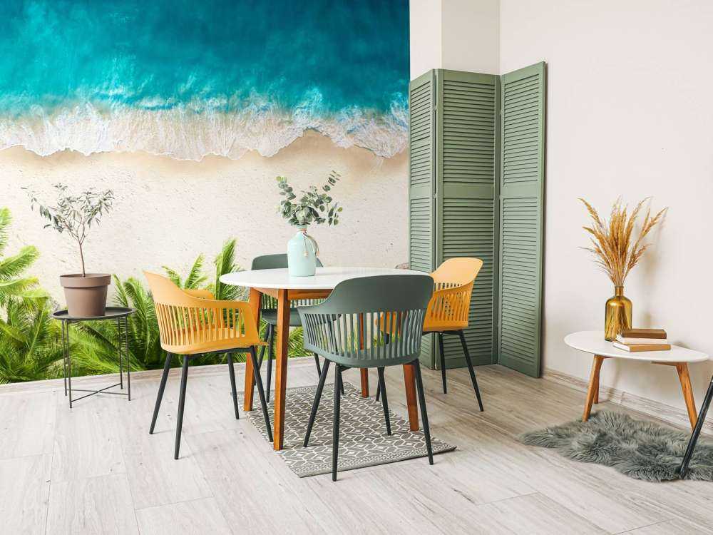 Aerial view of sandy beach