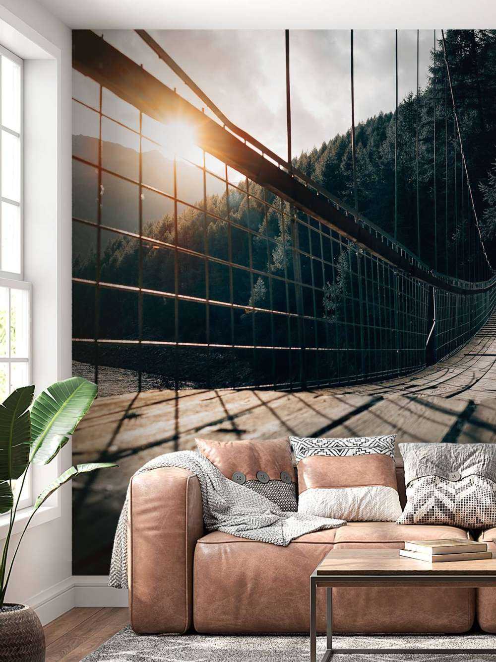 Steel suspension bridge