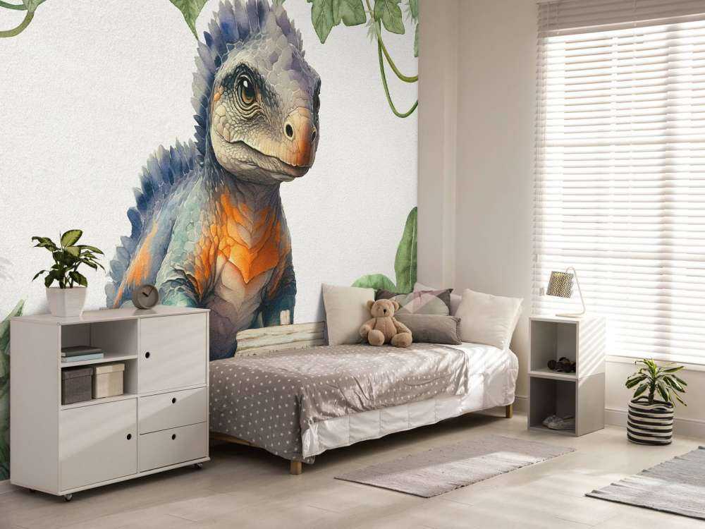 Baby ankylosaurus in the jungle