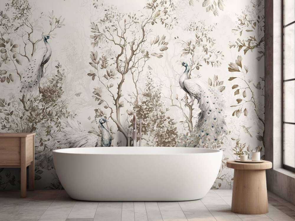 Peacocks in Pastoral Serenity