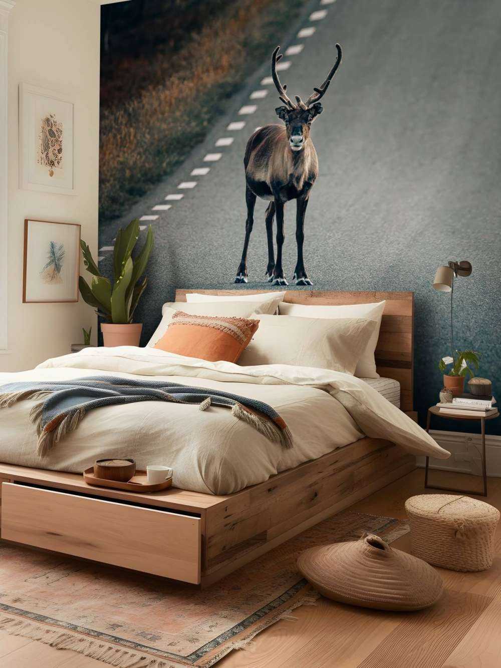 Reindeer on the road