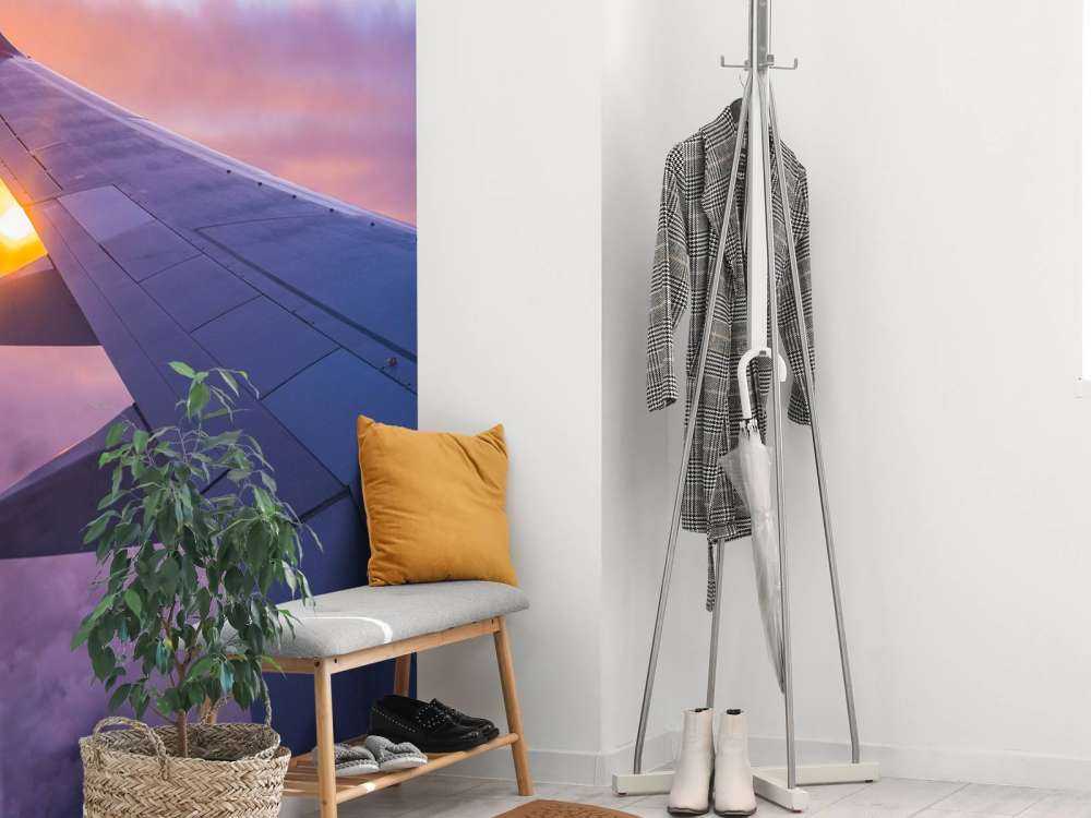 Aircraft wing in the clouds