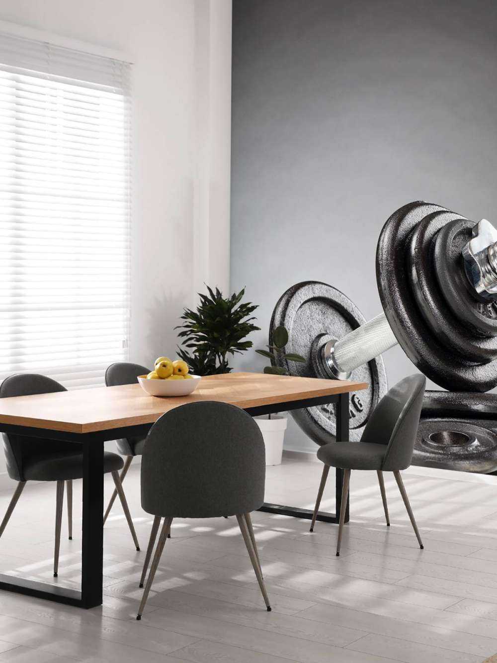 Dumbell with black discs