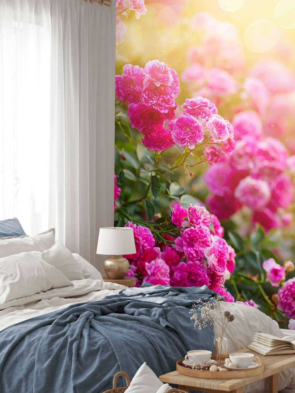 Pink rose bushes