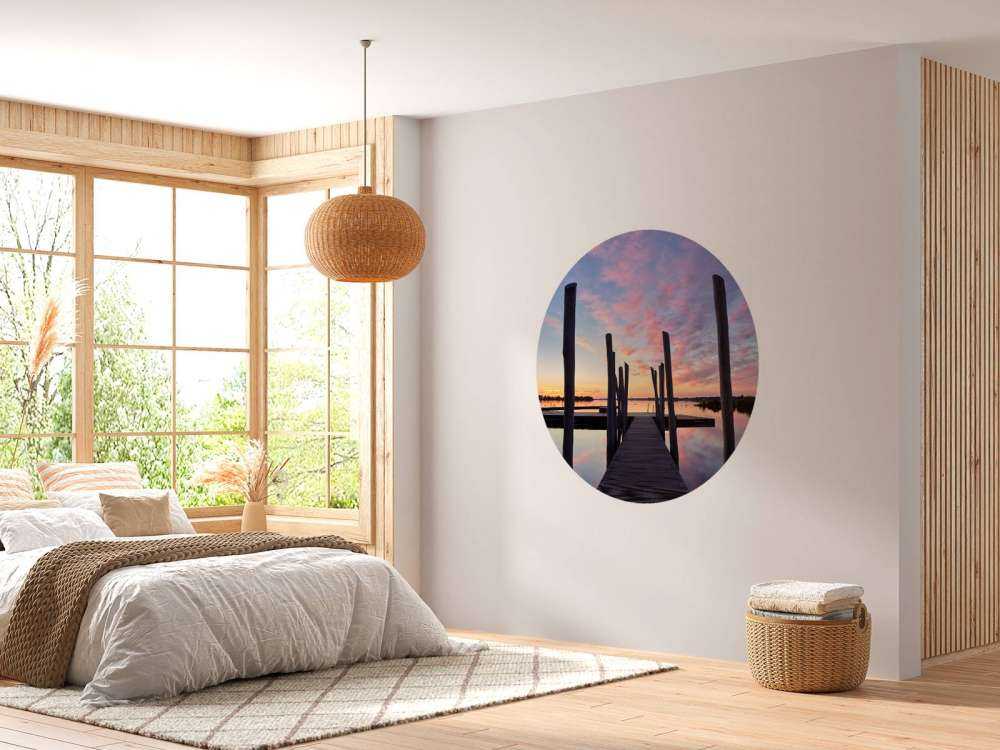 Sunrise at swimming dock