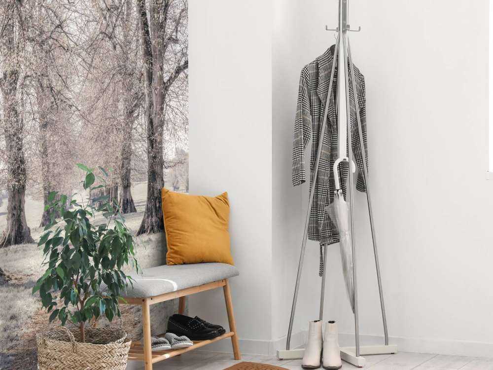 Tire tracks between the trees