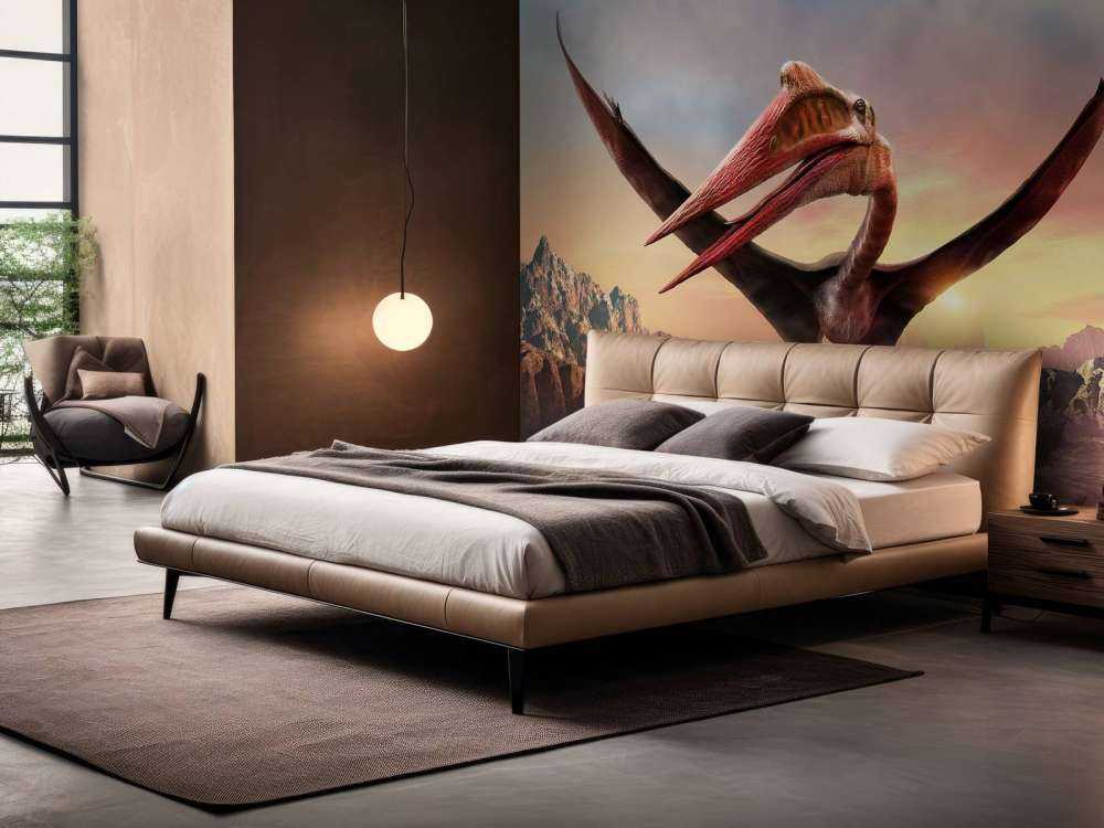 Quetzalcoatlus flying over mountains