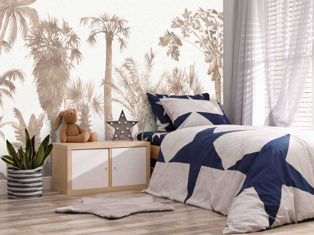 Jungle theme in taupe