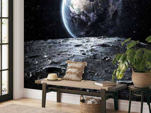 Moon and earth