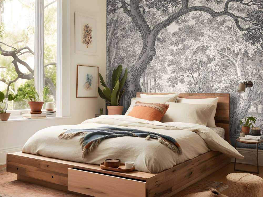 Forest view with two deer