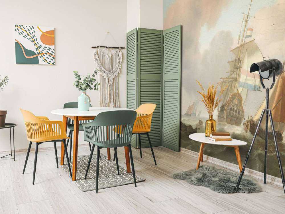 Rocky sea with ships