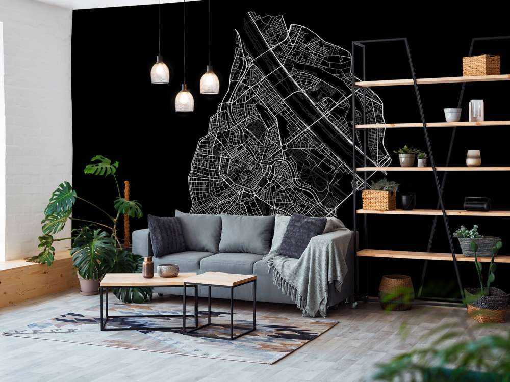 Map of Vienna city centre, black