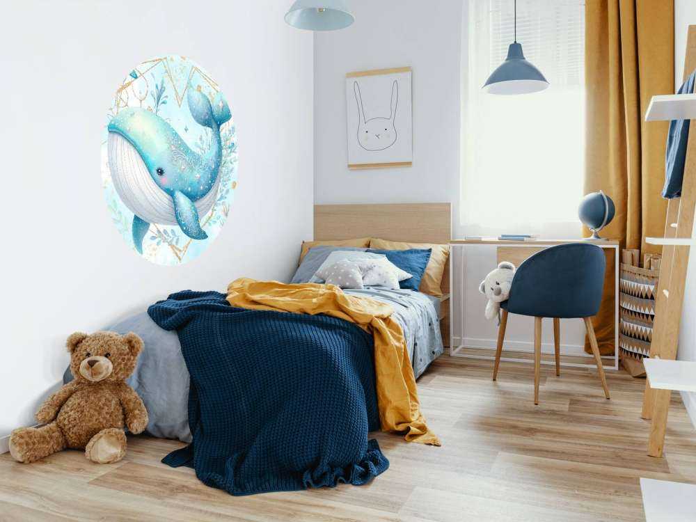 Magical whale in ocean dreams